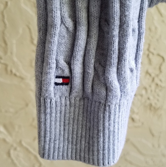 Tommy Hilfiger Medium Cable Knit Sweater Gray - Picture 3 of 5